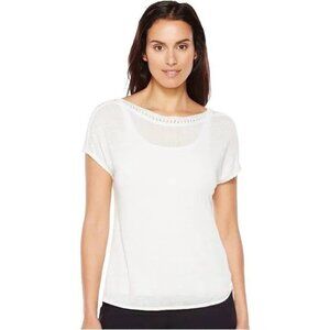 NIC+ZOE Crochet Trim Tee – Size Small, White, NWT
